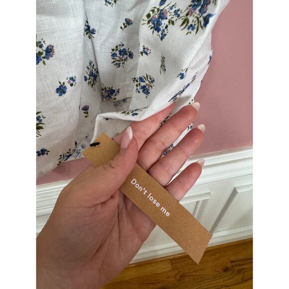 NEW NWT Reformation Emilia White Floral Mini Linen Cut Out Dress Size 10 - Picture 5 of 6